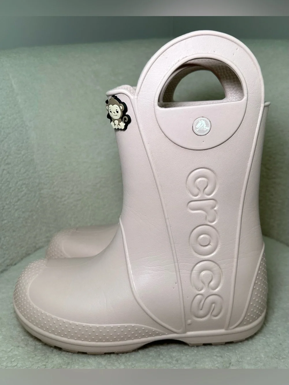 Crocs Handle It Rain Boots Pink Crush J3 Kids Waterproof Rain Boots Cute Jibbitz